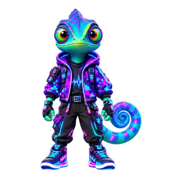 Glitch in Neon Overdrive style