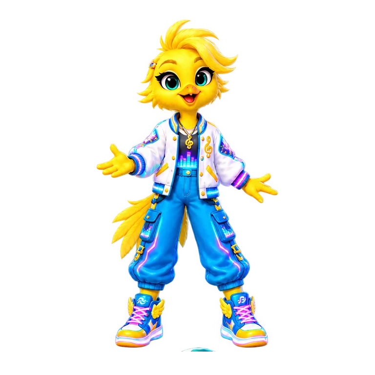 Sunny in Neon Overdrive style